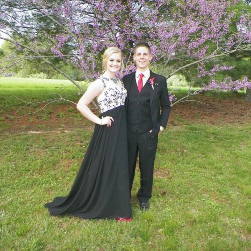 Size 4 Black and Champaign Prom Dress